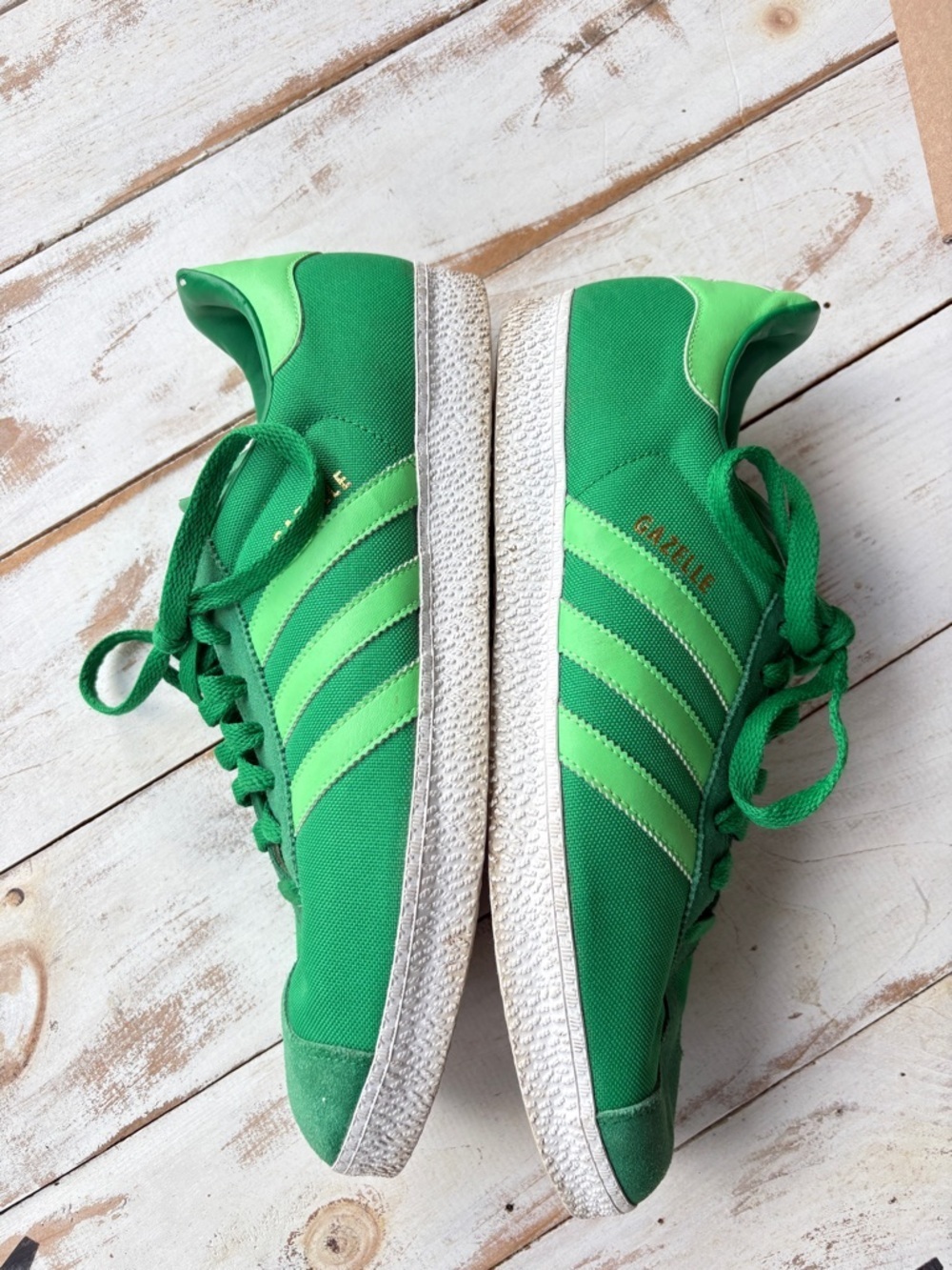 ADIDAS Gazelle 2 low top sneakers fairway green zest retro shoes soccer sz 11 - Picture 9 of 16